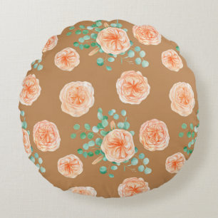 Coussins Ronds Magnifique conception florale botanique