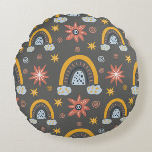 Coussins Ronds Magnifique conception florale botanique
