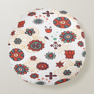 Coussins Ronds Magnifique conception florale botanique