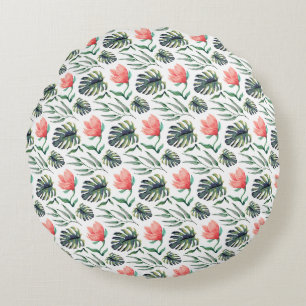 Coussins Ronds Magnifique conception florale botanique