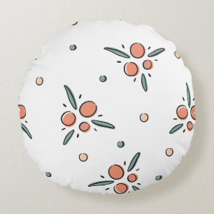 Coussins Ronds Magnifique conception florale botanique