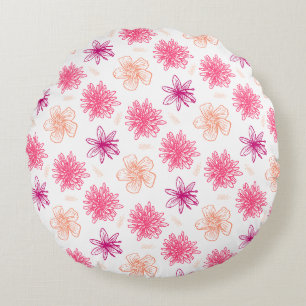 Coussins Ronds Magnifique conception florale botanique