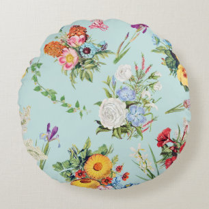Coussins Ronds Magnifique conception florale botanique