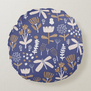 Coussins Ronds Magnifique conception florale botanique