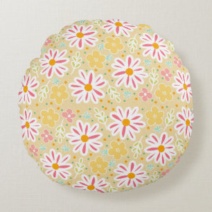 Coussins Ronds Magnifique conception florale botanique