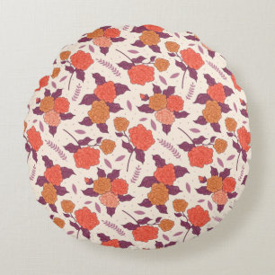 Coussins Ronds Magnifique conception florale botanique