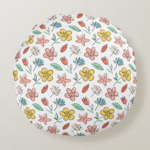 Coussins Ronds Magnifique conception florale botanique