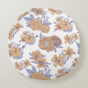 Coussins Ronds Magnifique conception florale botanique