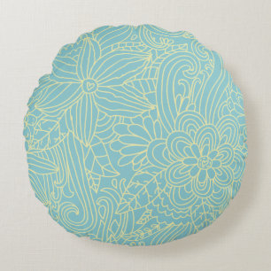 Coussins Ronds Magnifique conception florale botanique