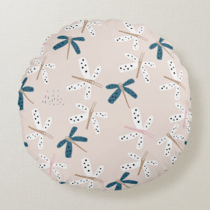 Coussins Ronds Magnifique conception florale botanique
