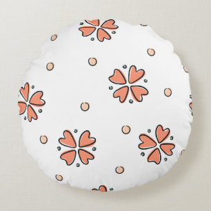 Coussins Ronds Magnifique conception florale botanique