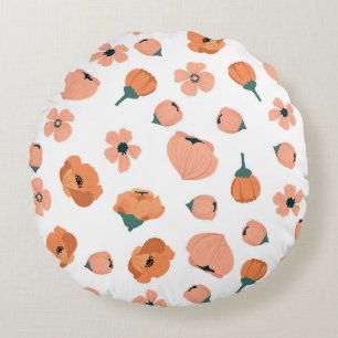 Coussins Ronds Magnifique conception florale botanique