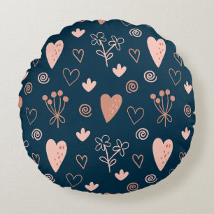 Coussins Ronds Magnifique conception florale botanique
