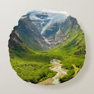 Coussins Ronds Magnifique paysage de la nature de Norwaytravel, a