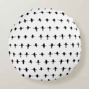 Coussins Ronds Main de croix noires dessinée géométrique