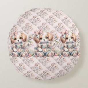 Coussins Ronds Maison de campagne mignonne et kawaii au style chi