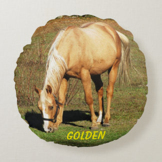 Coussins Ronds Majestic Palomino Horse - Beaux Art Photographie