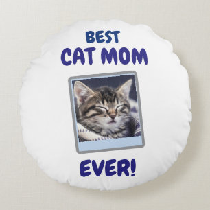 COUSSINS RONDS MAMAN CHAT PERSONNALISÉE FÊTE DES MÈRES JOURNÉE CH