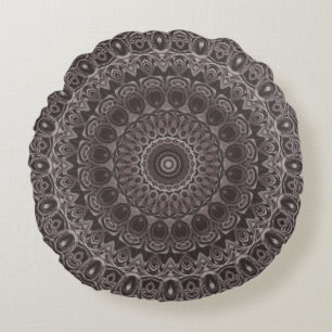 Coussins Ronds Mandala à l'aquarelle veloutée profonde dans des n