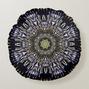Coussins Ronds Mandala coloré de feu d'artifice