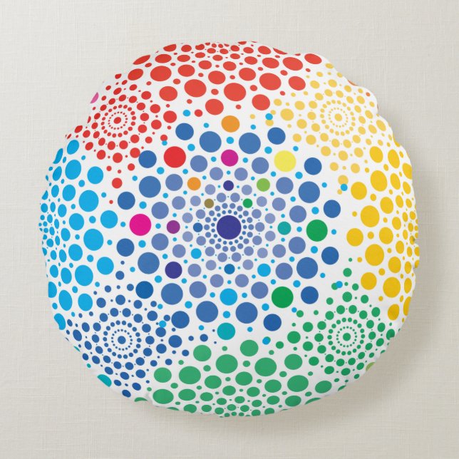 Coussins Ronds Mandala de cercles 3 (Devant)