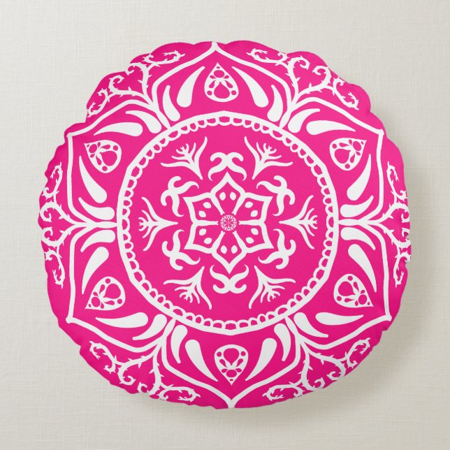 Coussins Ronds Mandala de digitale (Devant)