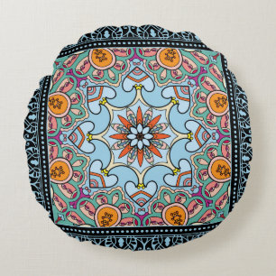 Coussins Ronds Mandala ethnique tribale sans couture motif