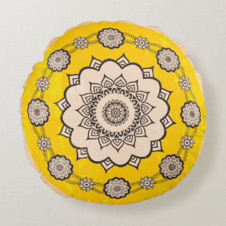Coussins Ronds Mandala Ornamental : Style Ethnique Design.