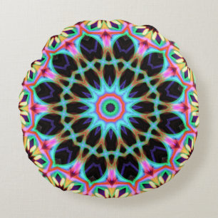 Coussins Ronds Mandala Rond Géométrique Floral Groovy