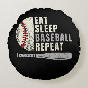 Coussins Ronds Manger Dormir Baseball Répéter Drôle Joueur de Bas