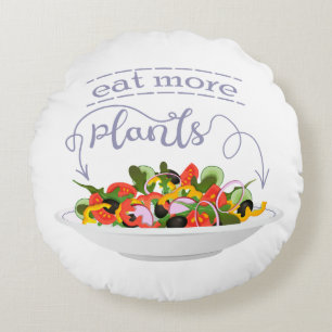 Coussins Ronds Mangez plus de plantes frais motivation salade let