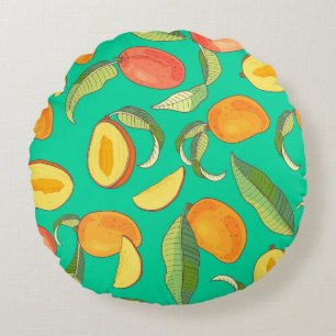Coussins Ronds Mango Medley : Motif de fruits tropicaux