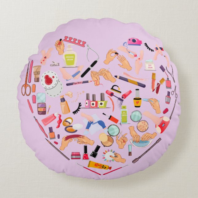 Coussins Ronds Manicuriste Nail Technicien Outil Coeur (Devant)