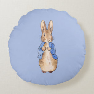 Coussins Ronds Manteau bleu classique vintage lapin