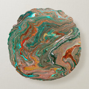 Coussins Ronds Marble abstract acrylic background. Marbling artwo
