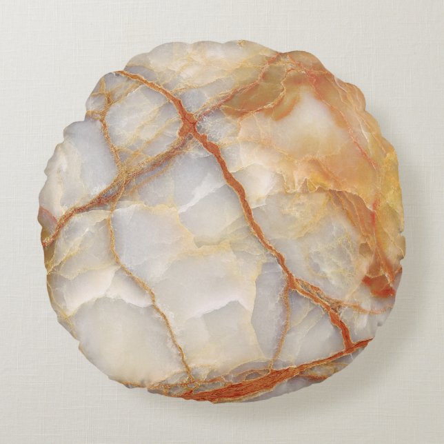 Coussins Ronds Marble Majesty : Élégance brillante (Devant)