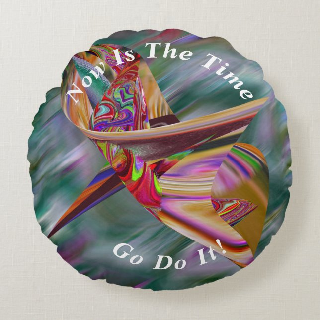 Coussins Ronds Marbre Abstrait unique Liquifié (Devant)