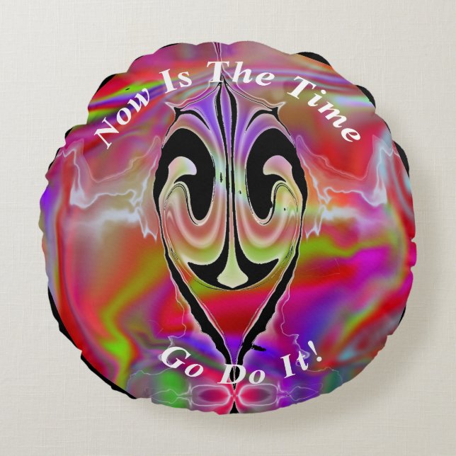 Coussins Ronds Marbre Abstrait unique Liquifié (Devant)