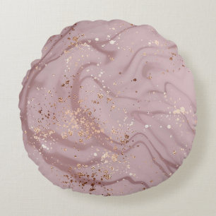 Coussins Ronds Marbre liquide : Artistérie Rose d'or.