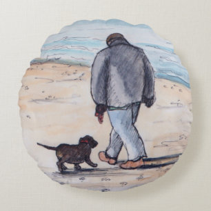 Coussins Ronds Marchant le chien - 05