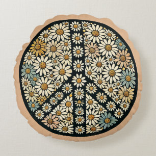 Coussins Ronds Marguerite des signes de paix
