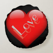 Coussins Ronds Mariage Amour Parisien Attrayant Cœur Rouge (Dos)