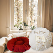 Coussins Ronds Mariage élégant moderne Perles & Prosecco