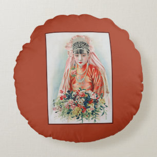 Coussins Ronds Mariée en rouge lors d'un mariage chinois à Shangh