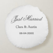 Coussins Ronds Mariés add nom du couple date année sim mariage (Dos)