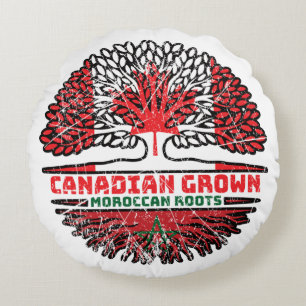 Coussins Ronds Maroc Marocain Canadien Drapeau des racines de l'a