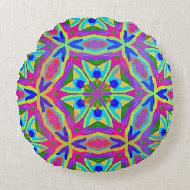 Coussins Ronds Marqueurs magiques Mandala (Devant)