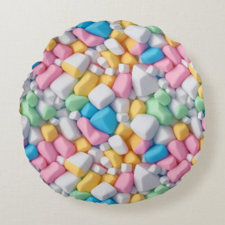 Coussins Ronds Marshmallow abstrait