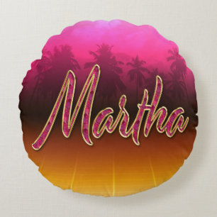 Coussins Ronds Martha prénom Golden pink Oreillers
