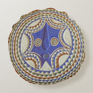 Coussins Ronds Masque Tribal Africain